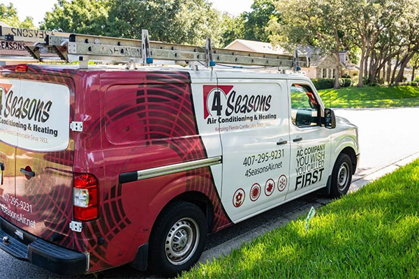 4 Seasons Air Conditioning and Heating service van